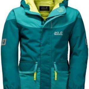 Jack Wolfskin Glacier Bay Jacket Girls Tummanvihreä 104