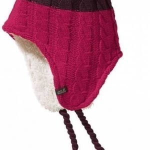Jack Wolfskin Polar Bear Knit Hat Kids Tummanpunainen M