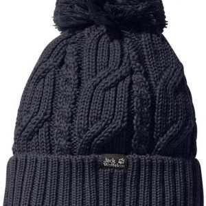 Jack Wolfskin Stormlock Pompom Beanie Tummansininen yksi koko (56-61 cm)