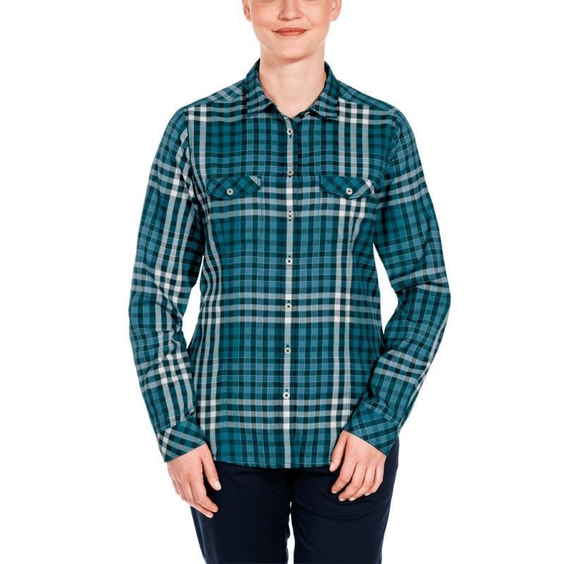 Jack Wolfskin Valley Shirt Women L Spearmint Checks