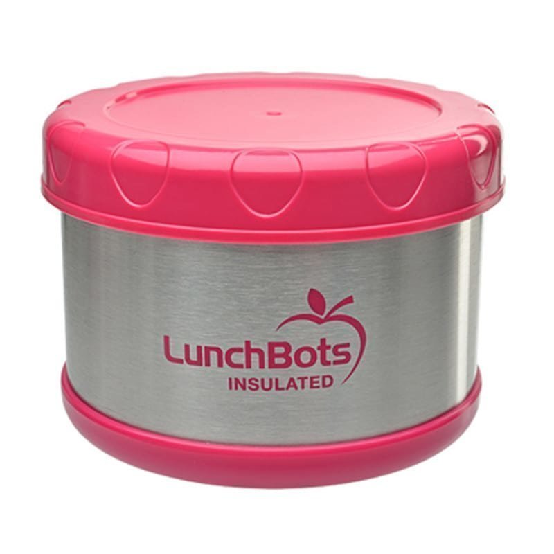 Lunchbots Insulated Food Container Blue 4 Pink