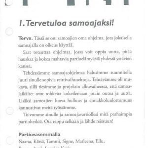 Partiotuote Muistikirjan ikäkausiosa - samoaja