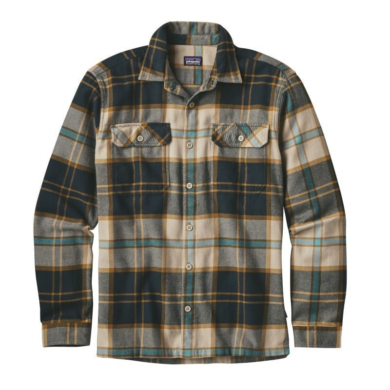 Patagonia Men's L/S Fjord Flannel Shirt S Sugar Pine: El Cap Khaki