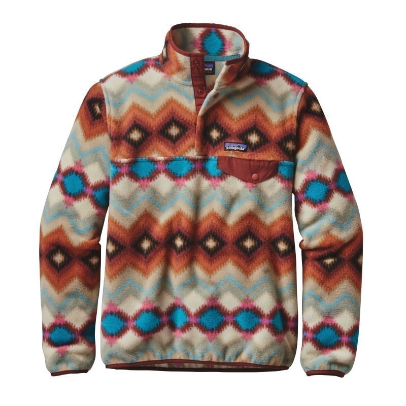 Patagonia Women's LW Synchilla Snap-T Pullover L Timber Twist: Cinder Red