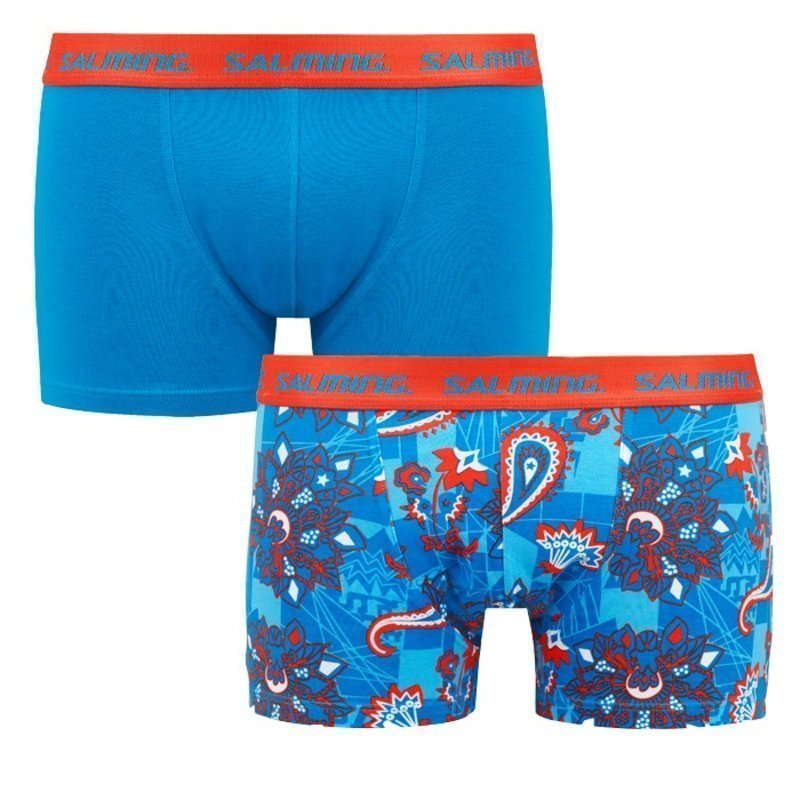 Salming Richview boxer 2-pack XL Solid Turquoise+Turquoise/Red