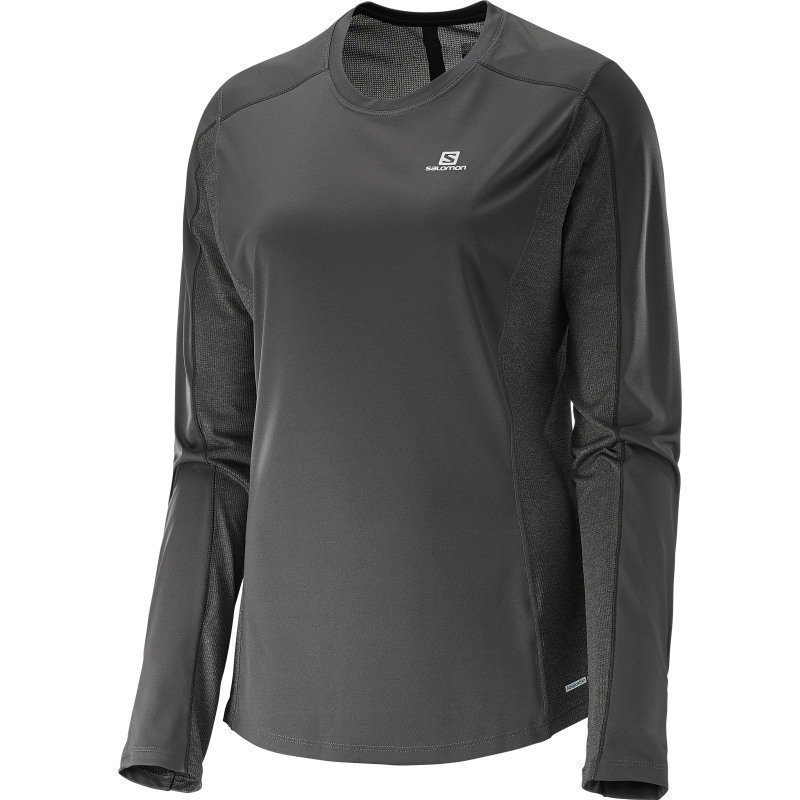 Salomon Agile Ls Tee Women's L Asphalt