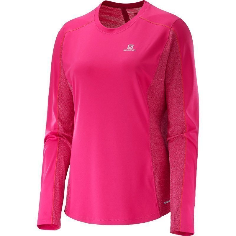 Salomon Agile Ls Tee Women's L Yarrow Pinkgaura Pink