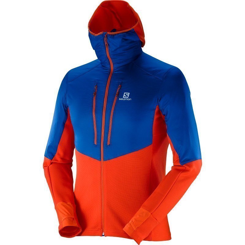 Salomon Drifter Air Mid Hoodie M L Vivid Orangeblue Yonder