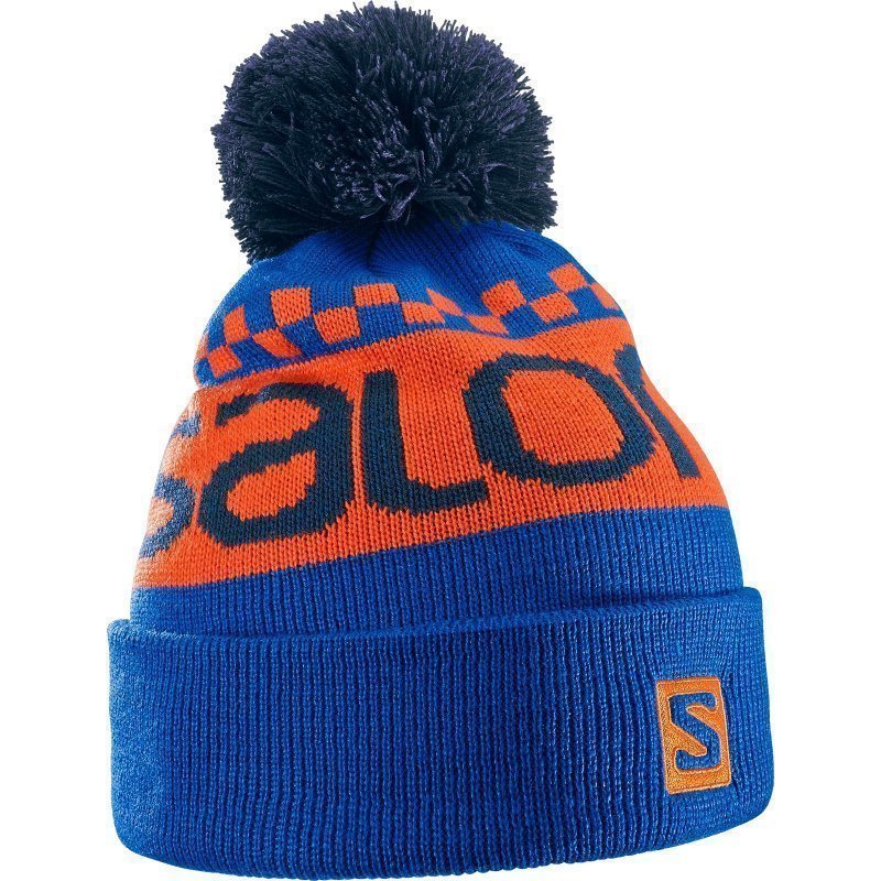 Salomon Free Beanie OSFA Blue Yondervivid Orangebig