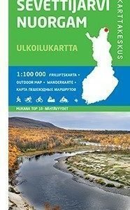 Sevettijärvi Nuorgam 1:100 000 ulkoilukartta 2014 taitettu