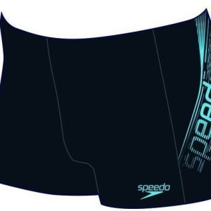 Speedo Logo Sports Panel Aquashort poikien uimahousu musta/sininen