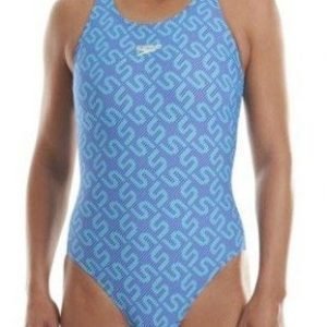 Speedo Monogram Allover Muscleback naisten uimapuku purppura/sininen