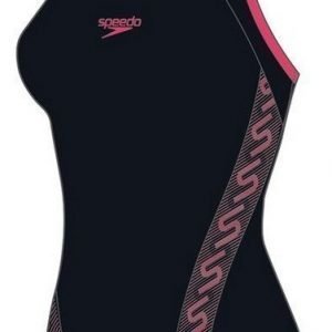 Speedo Monogram Muscleback naisten uimapuku musta/pinkki