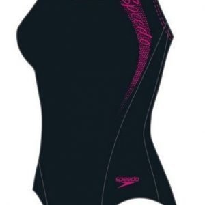 Speedo Sports Logo Medalist Naisten uimapuku musta/pinkki