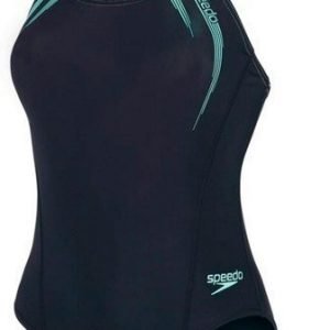 Speedo Sports Logo Medalist Naisten uimapuku musta/vihreä