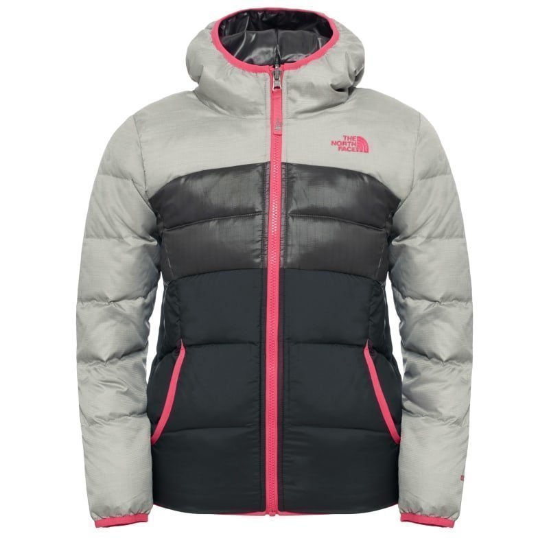 The North Face Girls' Reversible Moondoggy Jacket M METLC SLVR HTHR