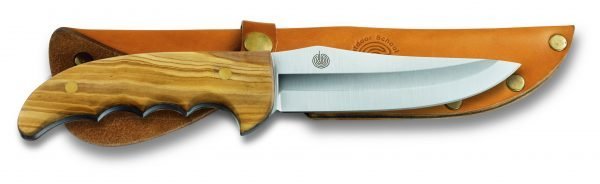 Victorinox Sos Olive Wood Metsästysveitsi Oliivipuukahva Nahkatuppi 12 Cm