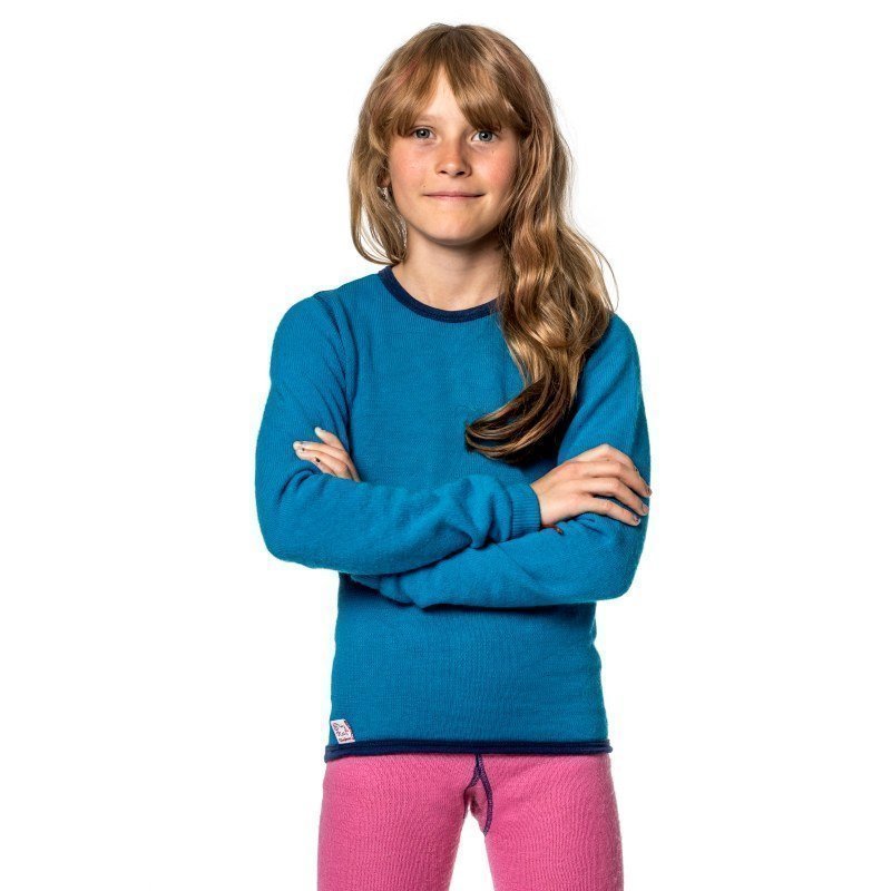 Woolpower Kids Crewneck 200 110-116 Dolphine Blue