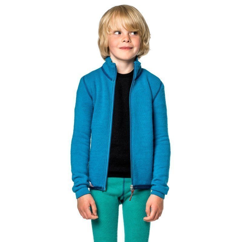 Woolpower Kids Full Zip Jacket 400 110-116 Dolphine Blue