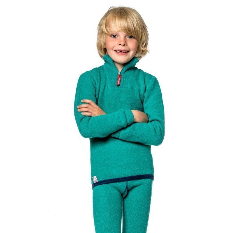 Woolpower Kids Zip Turtleneck 200 122-128 Turtle Green